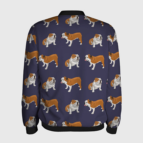 Мужской бомбер Английские бульдоги паттерн / 3D-Черный – фото 2