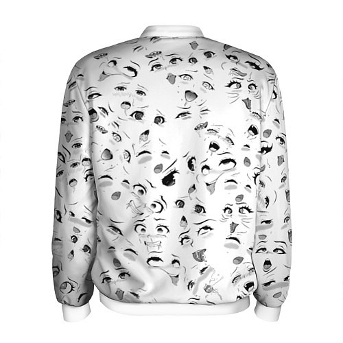 Мужской бомбер Ахегао без границ / 3D-Белый – фото 2