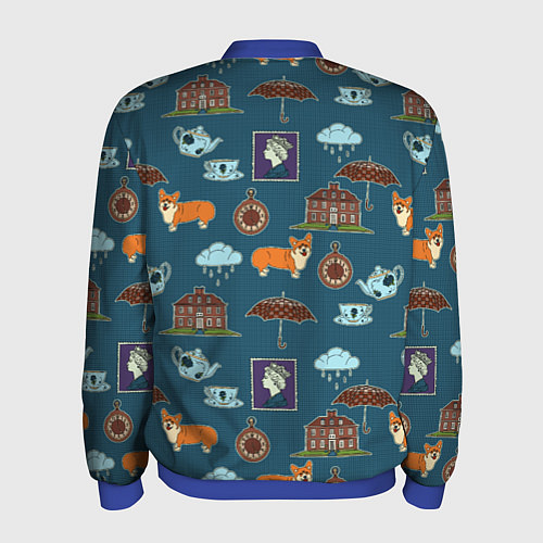 Мужской бомбер Англия паттерн / 3D-Синий – фото 2
