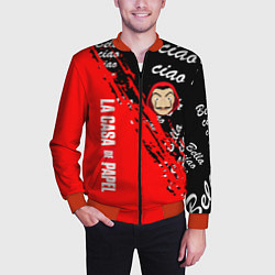 Бомбер мужской La Casa de Papel bum bum ciao, цвет: 3D-красный — фото 2