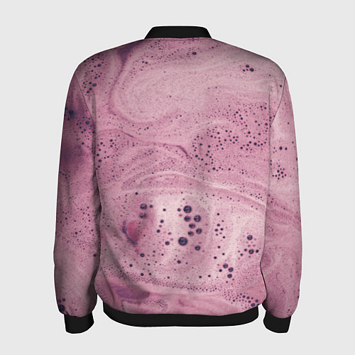 Мужской бомбер Нежная розовая пенка / 3D-Черный – фото 2