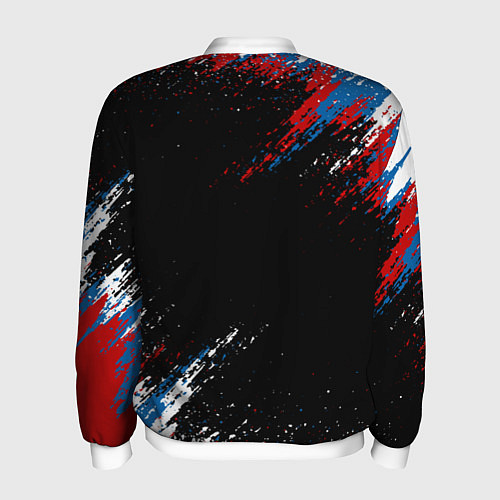 Мужской бомбер Russia Штрихи в цвет Флага / 3D-Белый – фото 2
