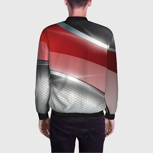 Мужской бомбер Honda Текстура / 3D-Черный – фото 4