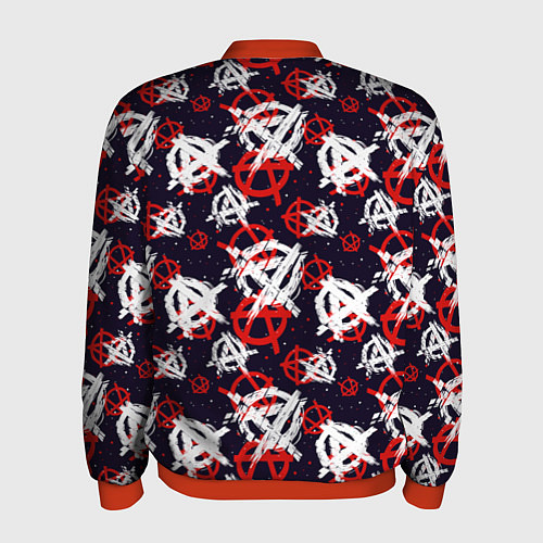 Мужской бомбер Анархия текстура / 3D-Красный – фото 2