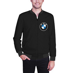 Бомбер мужской BMW LOGO CARBON ЧЕРНЫЙ КАРБОН, цвет: 3D-черный — фото 2