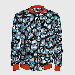 Бомбер мужской BMW PATTERN LOGO, цвет: 3D-красный