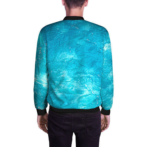 Мужской бомбер Голубой океан Голубая вода / 3D-Черный – фото 4