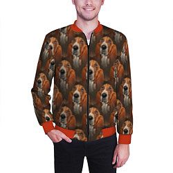 Бомбер мужской Dog patternt, цвет: 3D-красный — фото 2