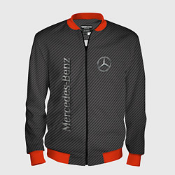 Бомбер мужской Mercedes карбоновые полосы, цвет: 3D-красный