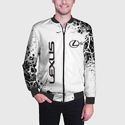 Бомбер мужской Lexus texture Трещины, цвет: 3D-черный — фото 2