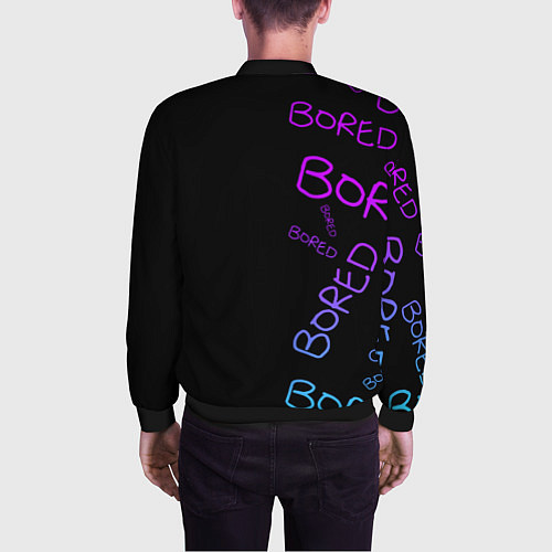 Мужской бомбер Neon Bored Half pattern / 3D-Черный – фото 4