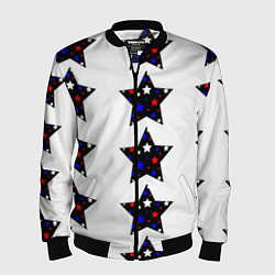 Мужской бомбер Звёзды в цветах флага России