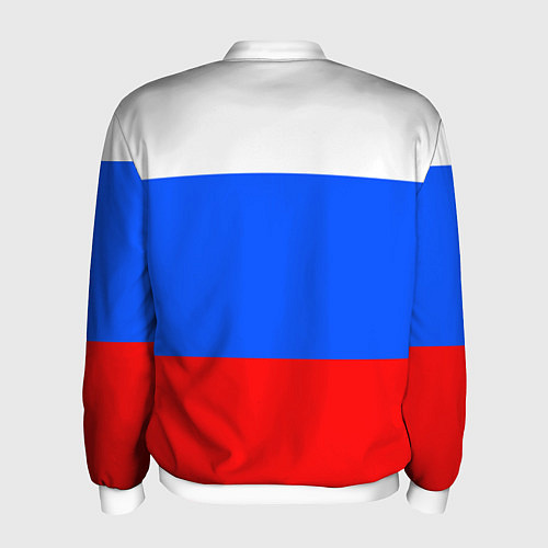 Мужской бомбер Флаг России с серпом и молотом / 3D-Белый – фото 2