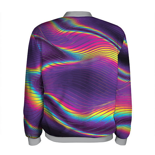 Мужской бомбер Neon fashion pattern Wave / 3D-Меланж – фото 2