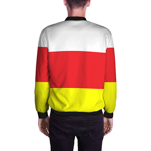 Мужской бомбер СЕВЕРНАЯ ОСЕТИЯ РЕСПУБЛИКА / 3D-Черный – фото 4