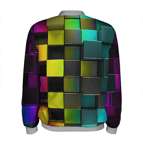 Мужской бомбер Colored Geometric 3D pattern / 3D-Меланж – фото 2