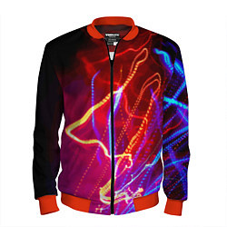 Бомбер мужской Neon vanguard pattern Lighting, цвет: 3D-красный