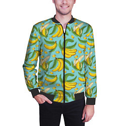 Бомбер мужской Banana pattern Summer Fashion 2022, цвет: 3D-черный — фото 2