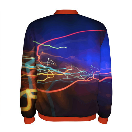 Мужской бомбер Neon vanguard pattern Lightning Fashion 2023 / 3D-Красный – фото 2