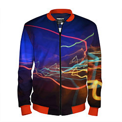 Бомбер мужской Neon vanguard pattern Lightning Fashion 2023, цвет: 3D-красный