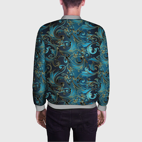 Мужской бомбер Blue Abstract Узоры / 3D-Меланж – фото 4