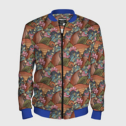 Бомбер мужской Паттерн волнистые узоры, цвет: 3D-синий