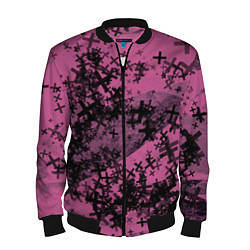 Бомбер мужской Кресты и хаос На розовом Коллекция Get inspired! F, цвет: 3D-черный