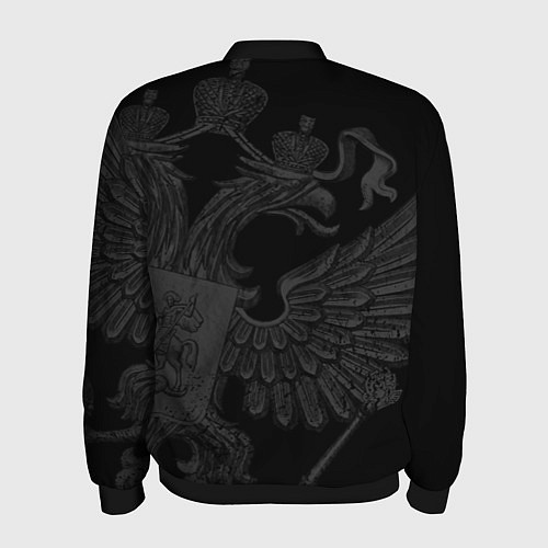 Мужской бомбер RUSSIA - BLACK EDITION / 3D-Черный – фото 2