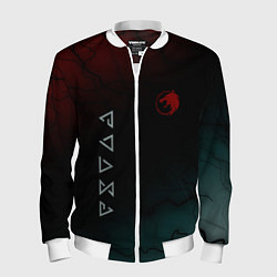 Мужской бомбер The witcher Волк Черные Молнии