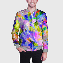 Бомбер мужской Красочный цветочный узор Весна - Лето 2023 Colorfu, цвет: 3D-меланж — фото 2