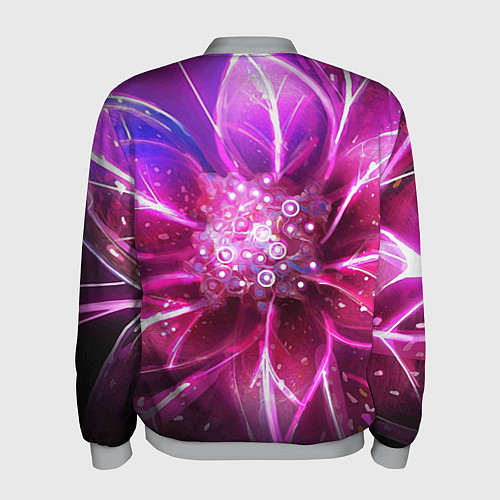 Мужской бомбер Неоновый Цветок Neon Flower / 3D-Меланж – фото 2