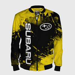Бомбер мужской СУБАРУ - SUBARU Желтые пятна, цвет: 3D-черный