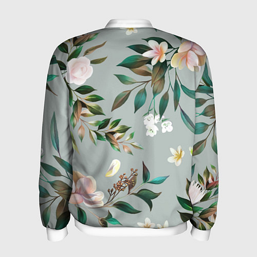 Мужской бомбер Цветы Цветочный Букет / 3D-Белый – фото 2