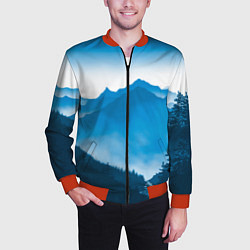 Бомбер мужской Горы Лес, цвет: 3D-красный — фото 2