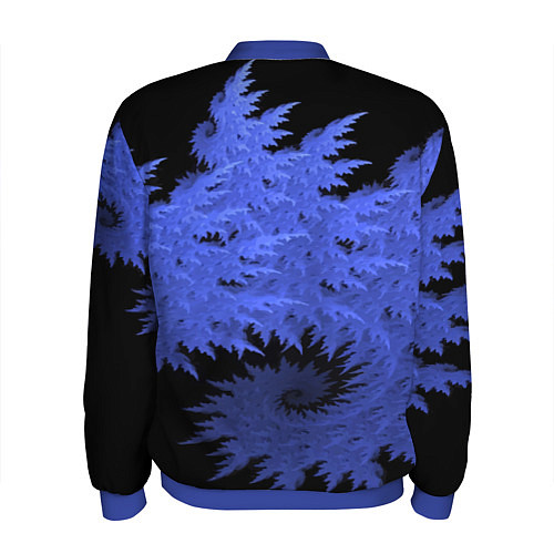 Мужской бомбер Абстрактный морозный узор Abstract frost pattern / 3D-Синий – фото 2