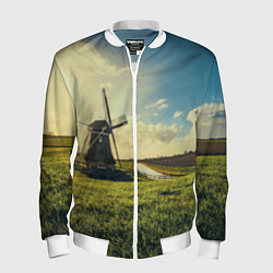 Мужской бомбер Мельница в поле