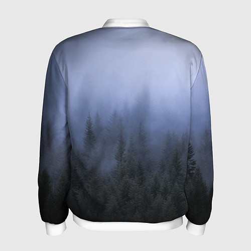 Мужской бомбер Лес в ночи / 3D-Белый – фото 2