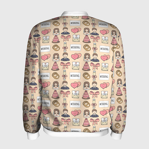 Мужской бомбер День жениха и невесты / 3D-Белый – фото 2