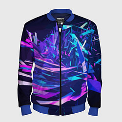 Бомбер мужской Абстрактная неоновая композиция Abstract neon comp, цвет: 3D-синий