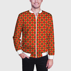 Бомбер мужской COLOR PATTERNED BACKGROUND, цвет: 3D-белый — фото 2