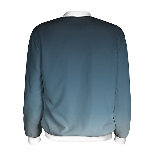 Мужской бомбер GRADIENT shades of blue / 3D-Белый – фото 2