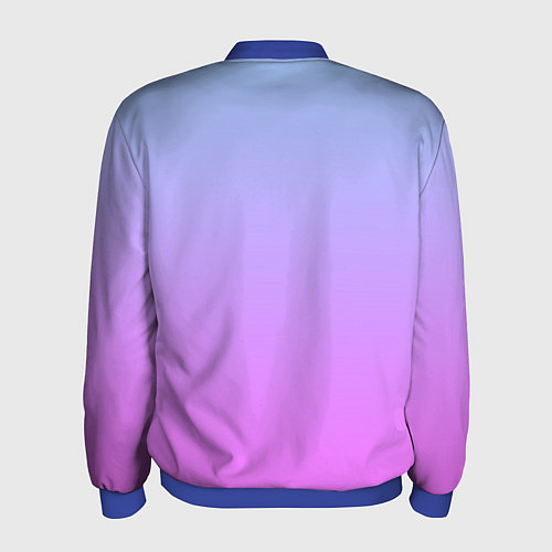 Мужской бомбер Голубо-розовый градиент / 3D-Синий – фото 2