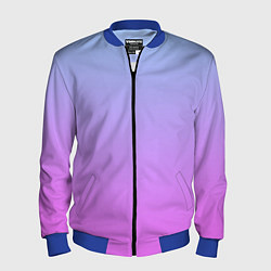 Бомбер мужской Голубо-розовый градиент, цвет: 3D-синий
