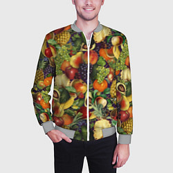 Бомбер мужской Вкусные Летние Фрукты, цвет: 3D-меланж — фото 2