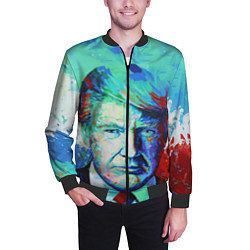 Бомбер мужской Дональд Трамп арт, цвет: 3D-черный — фото 2