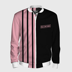 Бомбер мужской BLACKPINK HALF BLACK-PINK MINI LOGO, цвет: 3D-белый