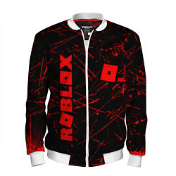 Бомбер мужской ROBLOX красный логотип, цвет: 3D-белый