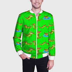 Бомбер мужской CHARMING CROCODILES, цвет: 3D-белый — фото 2