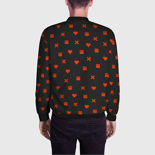Мужской бомбер Love Death and Robots red pattern / 3D-Черный – фото 4