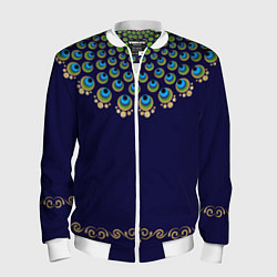 Мужской бомбер Павлиньи перья с вензелями